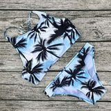 Print Floral Palm Tree Bikini Set