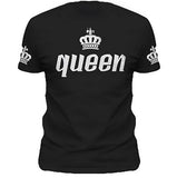 King Queen Lovers Tee T Shirt Imperial Crown Printing Couple