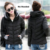 Winter Jacket Women Outerwear solid hooded