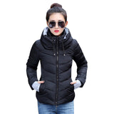Winter Jacket Women Outerwear solid hooded