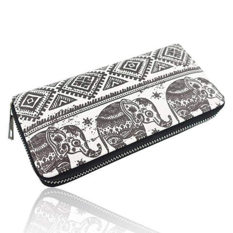 Wallet with Elephant Print