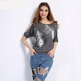 Feather Printed T-shirts Women